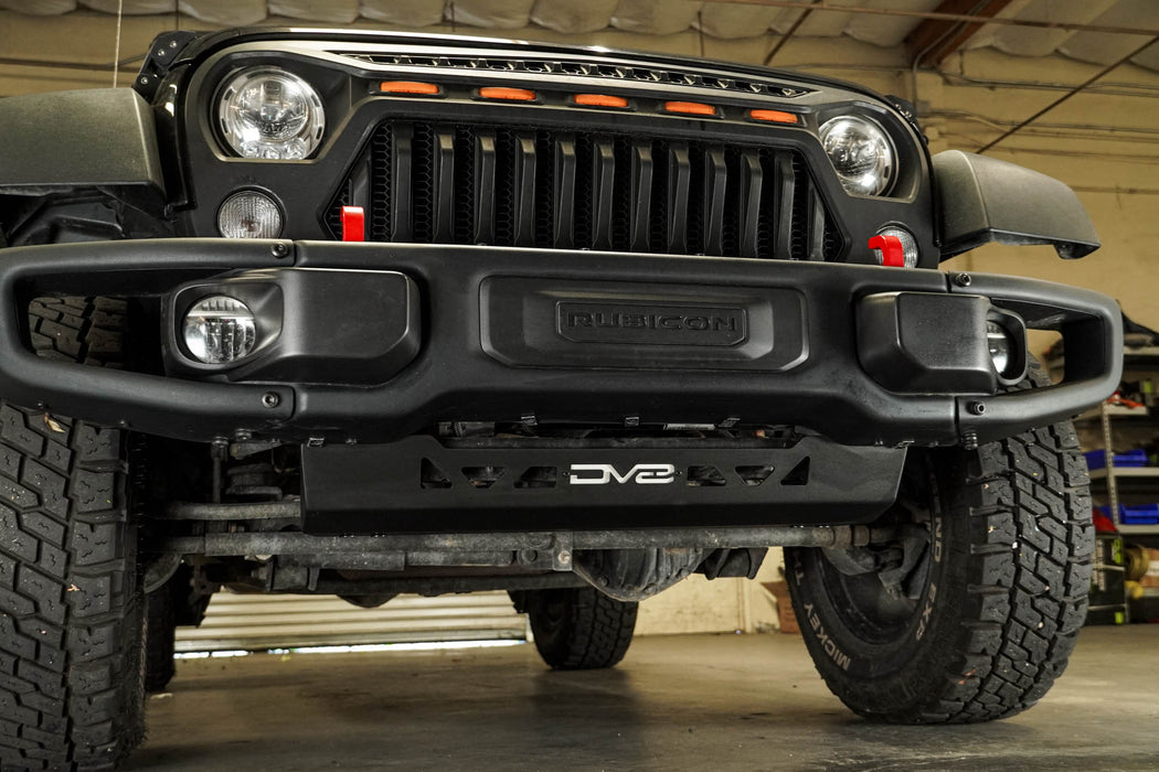 Installing the 2007-2018 Jeep Wrangler JK Front Skid Plate on a factory wrangler bumper.