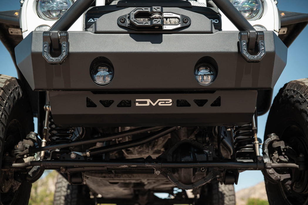 Front view of installed 2007-2018 Jeep Wrangler JK Front Skid Plate