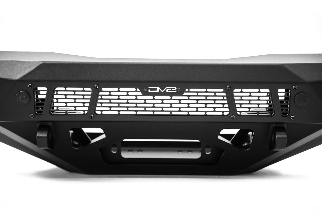 Close-up of a Chevy Colorado ZR2 Spec Series Front Bumper with 'DV8' branding on a white background