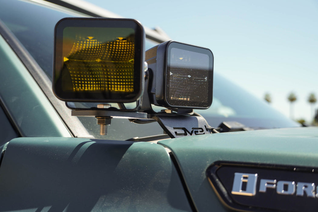Amber and Clear light pods on the 6th Gen Toyota 4Runner Ditch Light Brackets