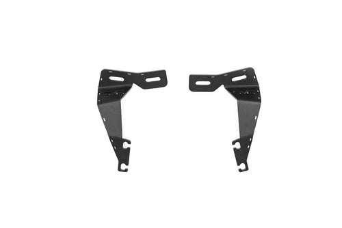 Two 6th Gen Toyota 4Runner Ditch Light Brackets on a white background