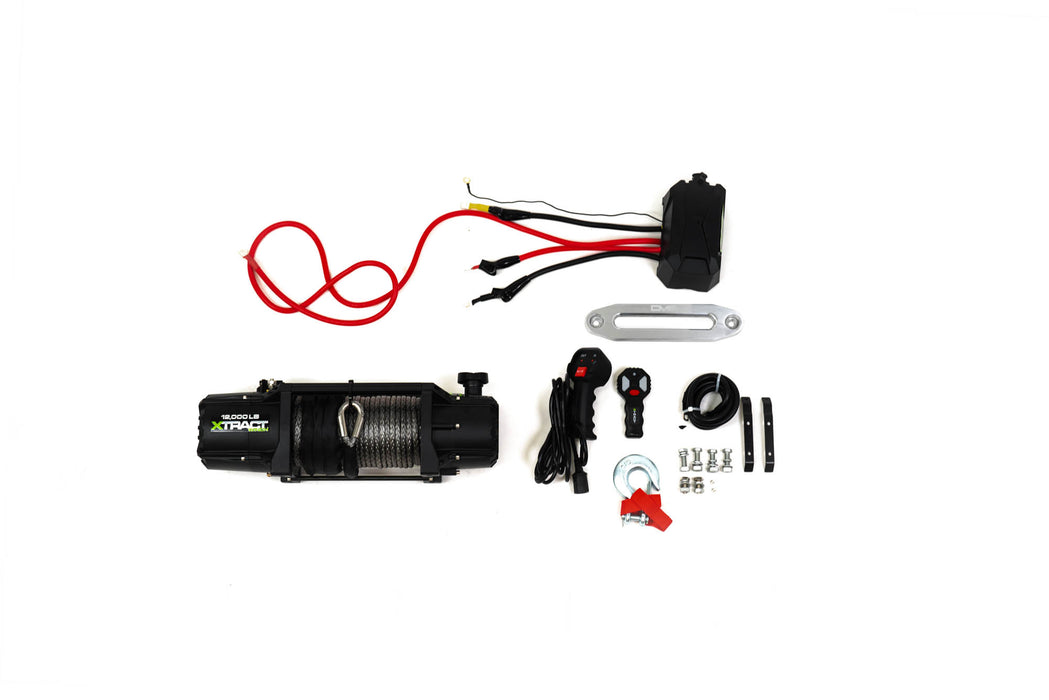 What's Included: DV8 Xtract 12k Synthetic Rope Winch