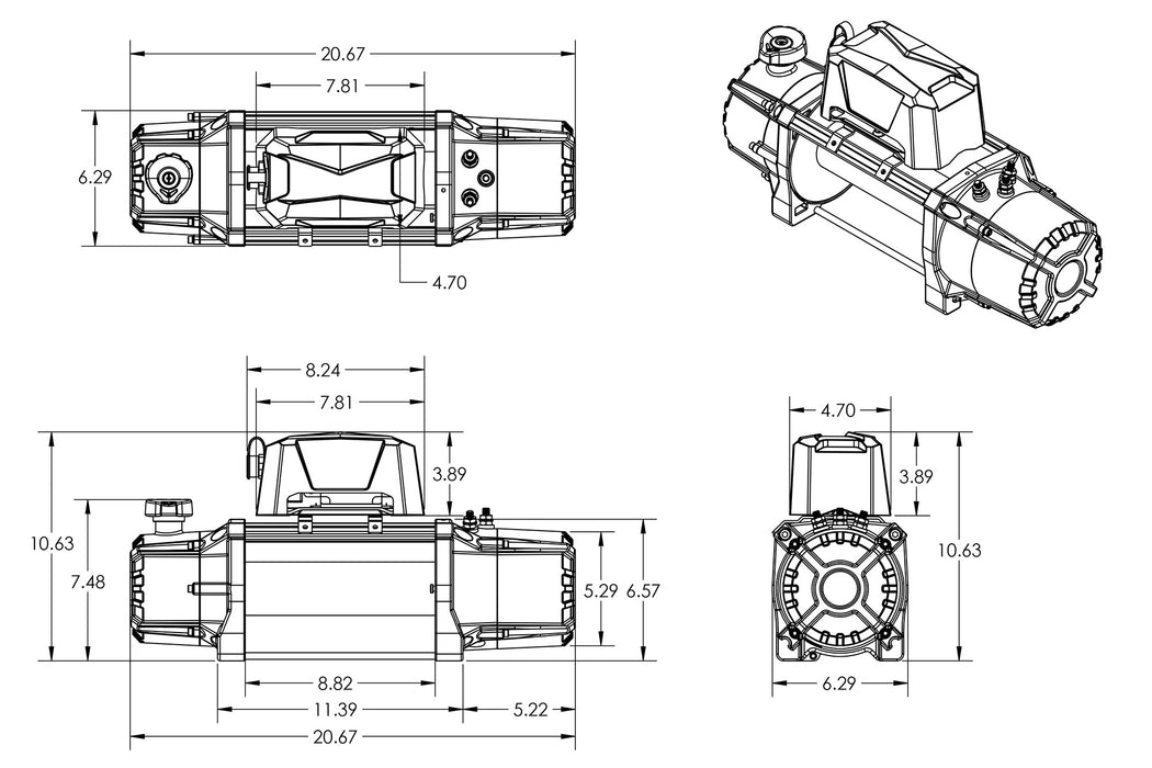DV8 Xtract 12k Synthetic Rope Winch