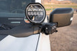Bronco A-Pilar dual light mount with halo light and pod light.